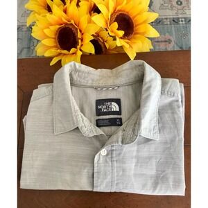The North Face‎ Mens Short Sleeve Button Up Shirt Light Grey Size Extra Large
